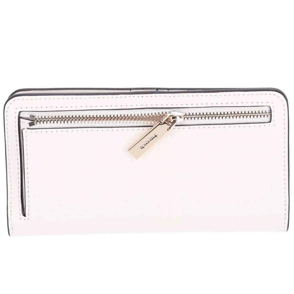 Kate Spade Coffee Break Large Slim Bifold Wallet Leather Cream Multi